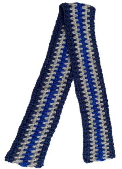 Blauw, grijs gestreepte sjaal