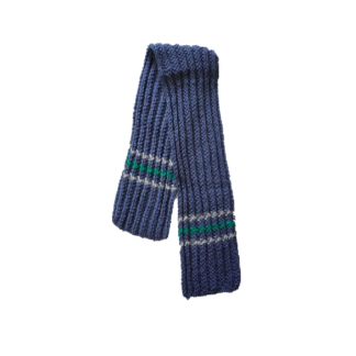 blauwe sjaal met groene en witte sjaal