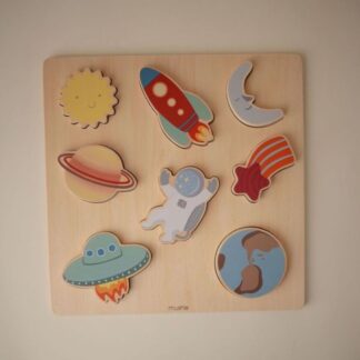 Mushie wooden space puzzle